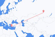 Flights from Krasnoyarsk, Russia to Rhodes, Greece