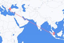 Flüge von Jambi-Stadt, Indonesien nach Izmir, die Türkei