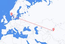 Flyg från Aksu City, Kina till Kristiansand, Norge