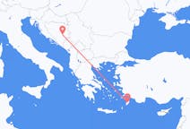 Flights from Rhodes in Greece to Sarajevo in Bosnia & Herzegovina