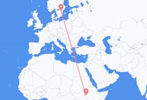 Flyreiser fra Gambela, Ethiop, Etiopia til Linköping, Sverige
