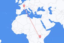 Flyg från Mwanza, Tanzania till Lyon, Frankrike