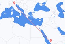 Flyreiser fra Abha, Saudi-Arabia til Verona, Italia