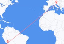 Flyg från Arequipa, Peru till Trieste, Italien