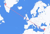 Flyrejser fra Damaskus, Syrien til Kangerlussuaq, Grønland