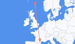 Flyrejser fra Carcassonne, Frankrig til Lerwick, Skotland