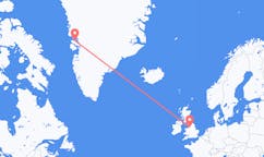 Vluchten van Manchester, Engeland naar Qaarsut, Groenland