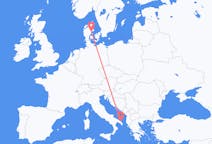 Flights from Aarhus, Denmark to Brindisi, Italy