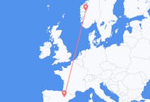 出发地 挪威出发地 松达尔目的地 西班牙萨拉戈萨的航班