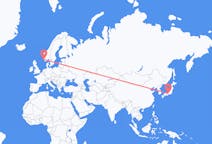 Flyg från Nagoya, Japan till Stavanger, Norge