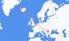 航班从保加利亚索菲亚市到雷克雅维克市，冰岛塞尔