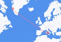 出发地 意大利特拉帕尼目的地 格陵兰努克的航班