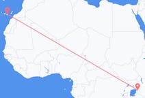 Vluchten van Kisumu naar Las Palmas (ort i Mexiko, Veracruz, Tihuatlán)