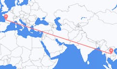 Flyreiser fra Roi Et Province, Thailand til Bordeaux, Frankrike