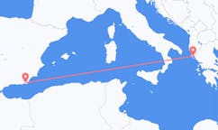 Vluchten van Almeria, Spanje naar Korfoe, Griekenland