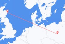 Flyg från Aberdeen, Skottland till Lodz, Polen