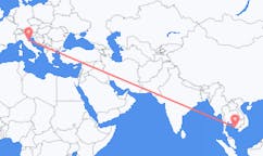 Flyreiser fra Sihanoukville Province, Kambodsja til Rimini, Italia