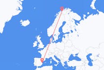 Flyg från Sørkjosen, Norge till Valencia, Spanien