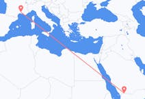 Flüge von Nadschran, Saudi-Arabien nach Nîmes, Frankreich