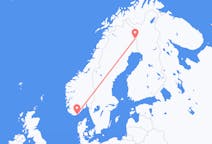 Flights from Pajala, Sweden to Kristiansand, Norway