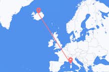 Flyg från Ajaccio, Frankrike till Akureyri, Island