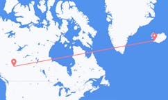 Vols de la ville de Grande Prairie, le Canada vers la ville de Reykjavik, Islande