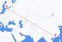 Flyg från Guangzhou, Kina till Helsingfors, Finland