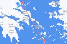 ギリシャのスキアトス島から、ギリシャのサントリーニ島までのフライト