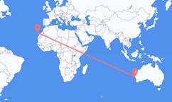 Flyg från Geraldton, Australien till Santa Cruz de Tenerife, Spanien
