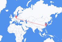 Flyg från Taizhou, Jiangsu, Kina till Prag, Tjeckien