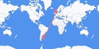 Flights from Falkland Islands (Islas Malvinas) to the United Kingdom