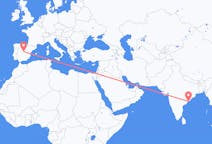 Flyrejser fra Visakhapatnam, Indien til Madrid, Spanien