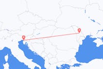 Vols de Chișinău, Moldavie pour Trieste, Italie