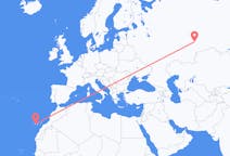 Flyg från Yekaterinburg, Ryssland till Teneriffa, Spanien
