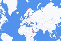 出发地 埃塞俄比亚出发地 亚的斯亚贝巴目的地 挪威Bardufoss的航班