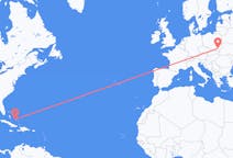 Flyreiser fra Deadman's Cay, Bahamas til Rzeszów, Polen