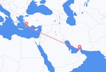 Vluchten van Ras al-Khaimah, Verenigde Arabische Emiraten naar Rhodos, Griekenland