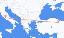 トルコ、 トカトから、トルコ、ローマへ行きのフライト