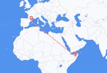 出发地 索马里出发地 加罗目的地 西班牙巴塞罗那的航班