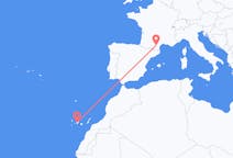 Vluchten van Carcassonne, Frankrijk naar Santa Cruz de Tenerife, Spanje
