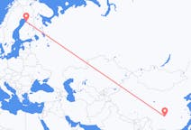 Voli da Chongqing, Cina a Oulu, Finlandia