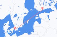 フィンランドのヘルシンキから、スウェーデンのマルメまでのフライト