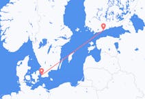 Loty z Helsinki, Finlandia do Malmö, Szwecja