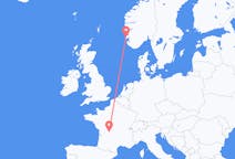 Flyg från Limoges, Frankrike till Haugesund, Norge