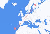 Flights from Valverde, Spain to Kuopio, Finland
