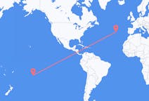 Voli da Rurutu, Polinesia francese a Terceira, Portogallo