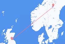 Vluchten van Edinburgh, Schotland naar Östersund, Zweden