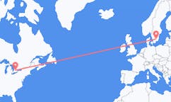 Flyreiser fra Waterloo, Canada til Växjö, Sverige