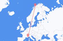 Flüge von Bardufoss, Norwegen nach Nizza, Frankreich
