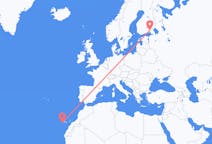 Flights from Valverde, Spain to Lappeenranta, Finland